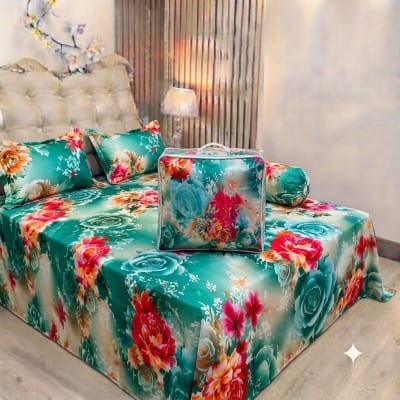 5Pcs Comforter Double Bed Twill Cotton Bedding-013