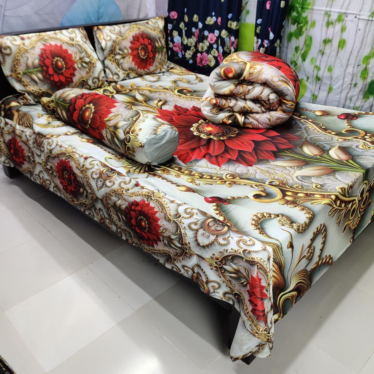 5Pcs 3D Comforter Double Bed- 014