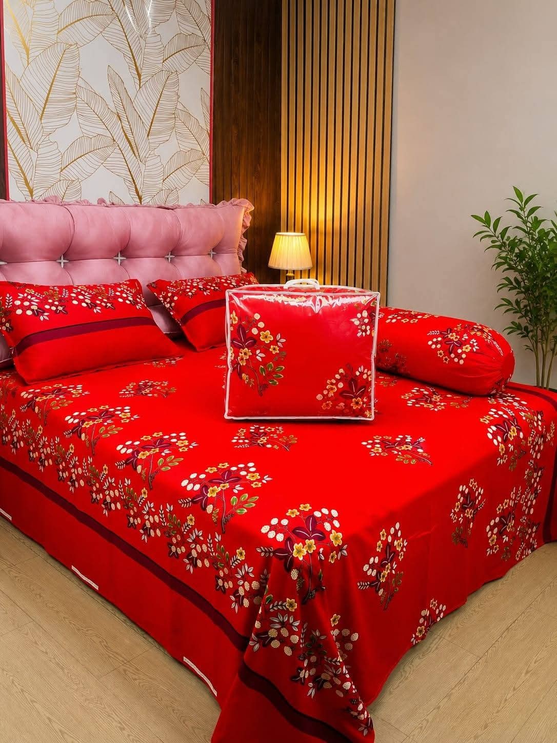 5Pcs Comforter Double Bed Twill Cotton Bedding-029