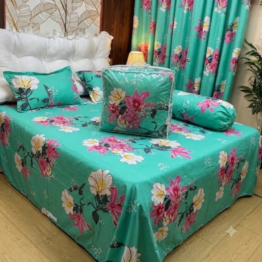5Pcs Comforter Double Bed Twill Cotton Bedding-008