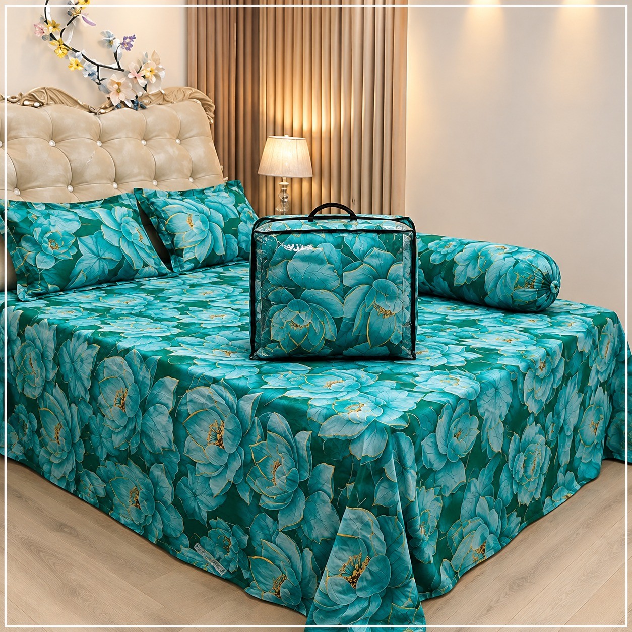 5Pcs Comforter Double Bed Twill Cotton Bedding-007