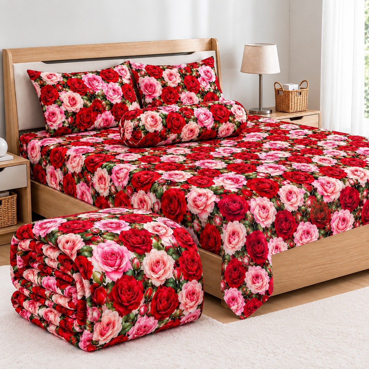 5Pcs 3D Comforter Double Bed- 012