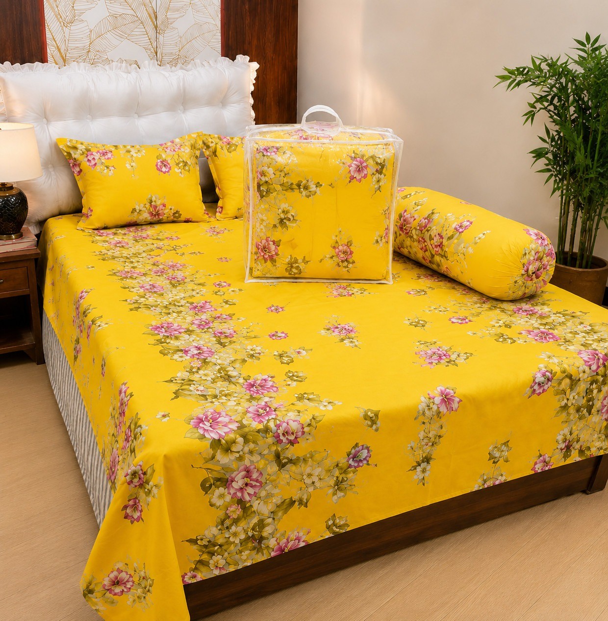 5Pcs Comforter Double Bed Twill Cotton Bedding-014