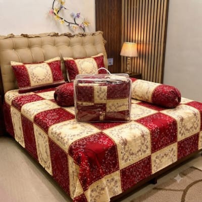 5Pcs Comforter Double Bed Twill Cotton Bedding-030